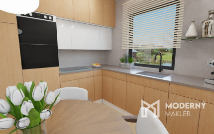 Na predaj priestranný 4-izbový bungalov s terasou v Hrnčiarovciach nad Parnou