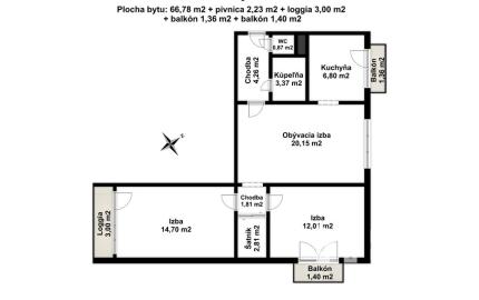 Moderný a svetlý byt, v ktorom je všetko pripravené na okamžité nasťahovanie.