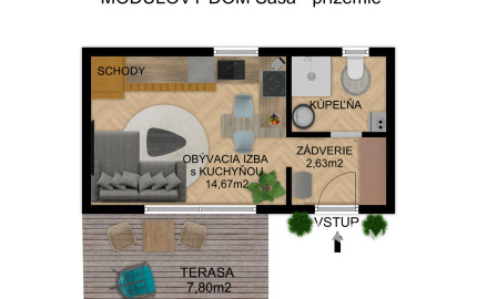 Na predaj stavebný pozemok s rozostavaným drevodomom v obci Lehnice - Sása