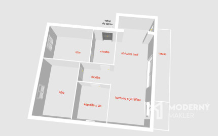 PREDAJ -Exkluzívna ponuka  3i RD - kompletná rekonštrukcia, terasa, pozemok 450m2 - Bánovcen/B / Biskupice