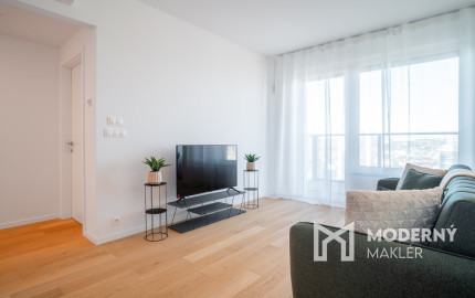 Na prenájom exkluzívny 2-izbový byt s výhľadom na Bratislavu v novej Klingerke