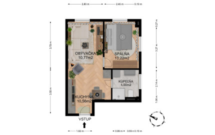 Na predaj investičný 2-izbový apartmán (nebytový priestor) v Bardejove s možnosťou prenosu DPH