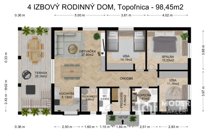 Na predaj rodinný dom v Topoľnici - kvalitné materiály, moderná lokalita