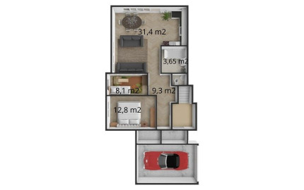 Na predaj 3-izbový byt so záhradou a garážou v Bielom Kostole