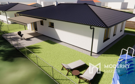 Na predaj 4-izbový bungalov TYP DOMU A  v obci Jelka