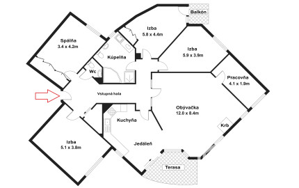 Na predaj reprezentatívny 6-izbový byt s garážou s výhľadom na Rakúsko