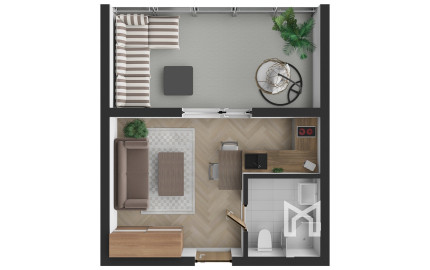 Na predaj investičný zariadený 1-izbový apartmán (nebytový priestor) v Bardejove