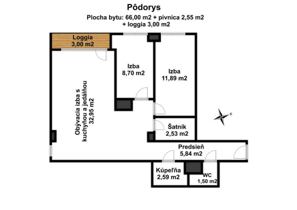 Zrekonštruovaný 3-izbový byt s veľkou dennou zónou v tehlovom dome