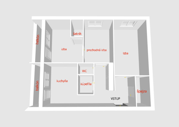 EXKLUZÍVNE NA PREDAJ – 3-IZBOVÝ BYT S DVOMA BALKÓNMI, UL. MOJMÍROVA, BÁNOVCE NAD BEBRAVOU