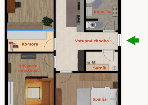 Exkluzívna ponuka 3 izb. veľkometrážného bytu v Bánovciach n/B s balkónom a pivnicou- SEVER