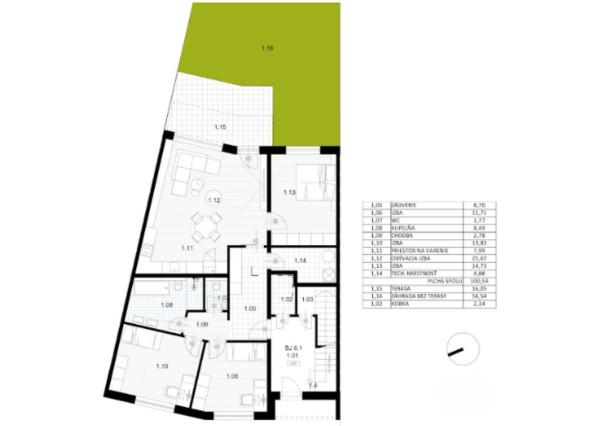 Na predaj skolaudovaný výnimočný 4-izbový byt s vlastnou záhradou vo Veľkom Orvišti