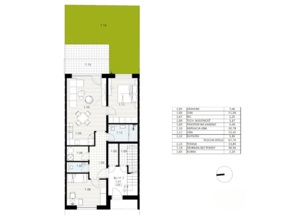 Na predaj skolaudovaný 3-izbový byt s vlastnou záhradou