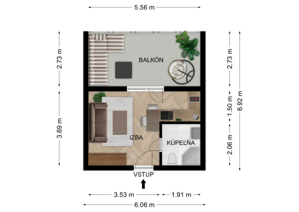 Na predaj investičný 1-izbový apartmán (nebytový priestor) v Bardejove s možnosťou prenosu DPH