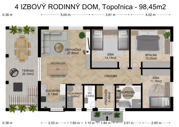 Na predaj rodinný dom v Topoľnici - kvalitné materiály, moderná lokalita