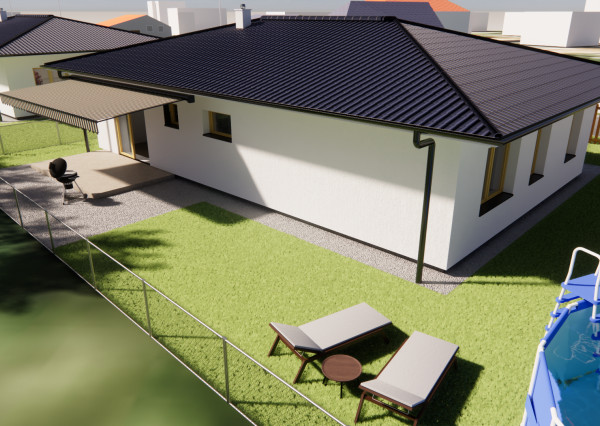 Na predaj 4-izbový bungalov TYP DOMU A  v obci Jelka