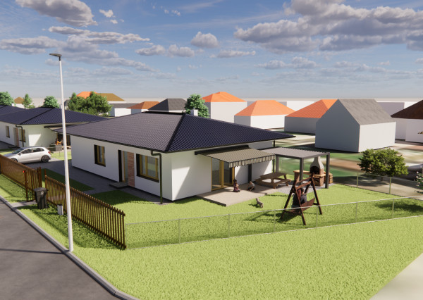 Na predaj 4-izbový bungalov TYP DOMU A  v obci Jelka