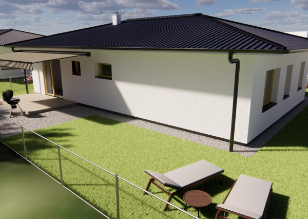 Na predaj 4-izbový bungalov TYP DOMU A  v obci Jelka