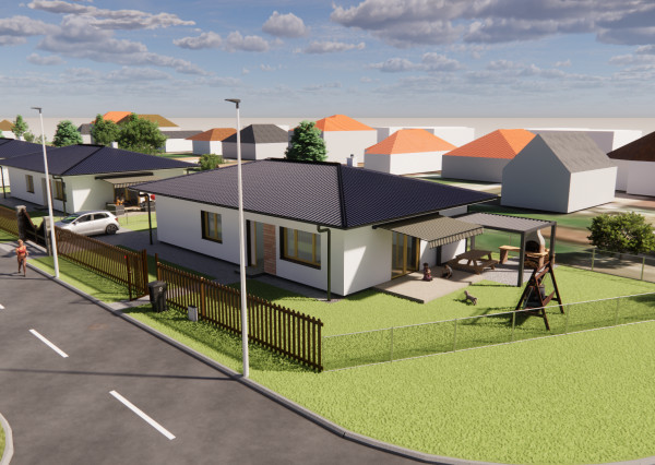 Na predaj 4-izbový bungalov TYP DOMU A  v obci Jelka