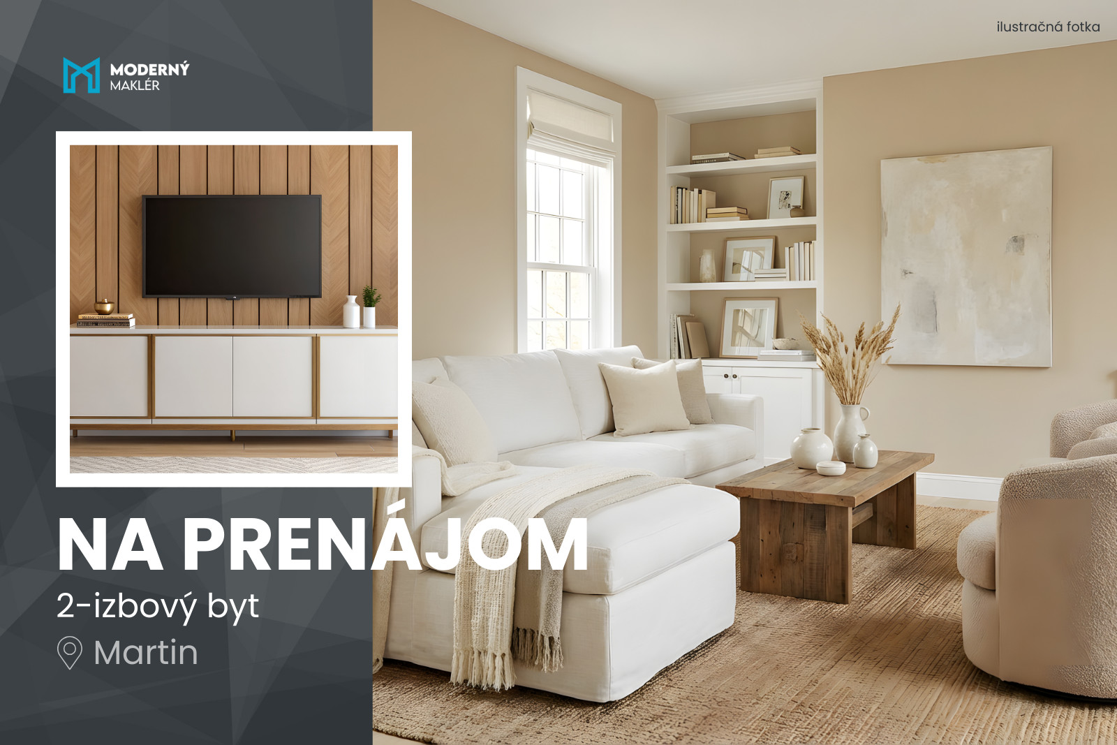 Na prenájom kompletne zariadený 2-izbový byt v Martine / Sever